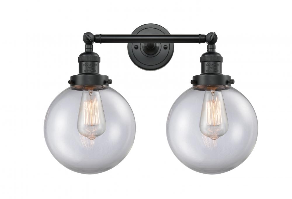 Beacon - 2 Light - 19 inch - Matte Black - Adjustable Bath Vanity Light