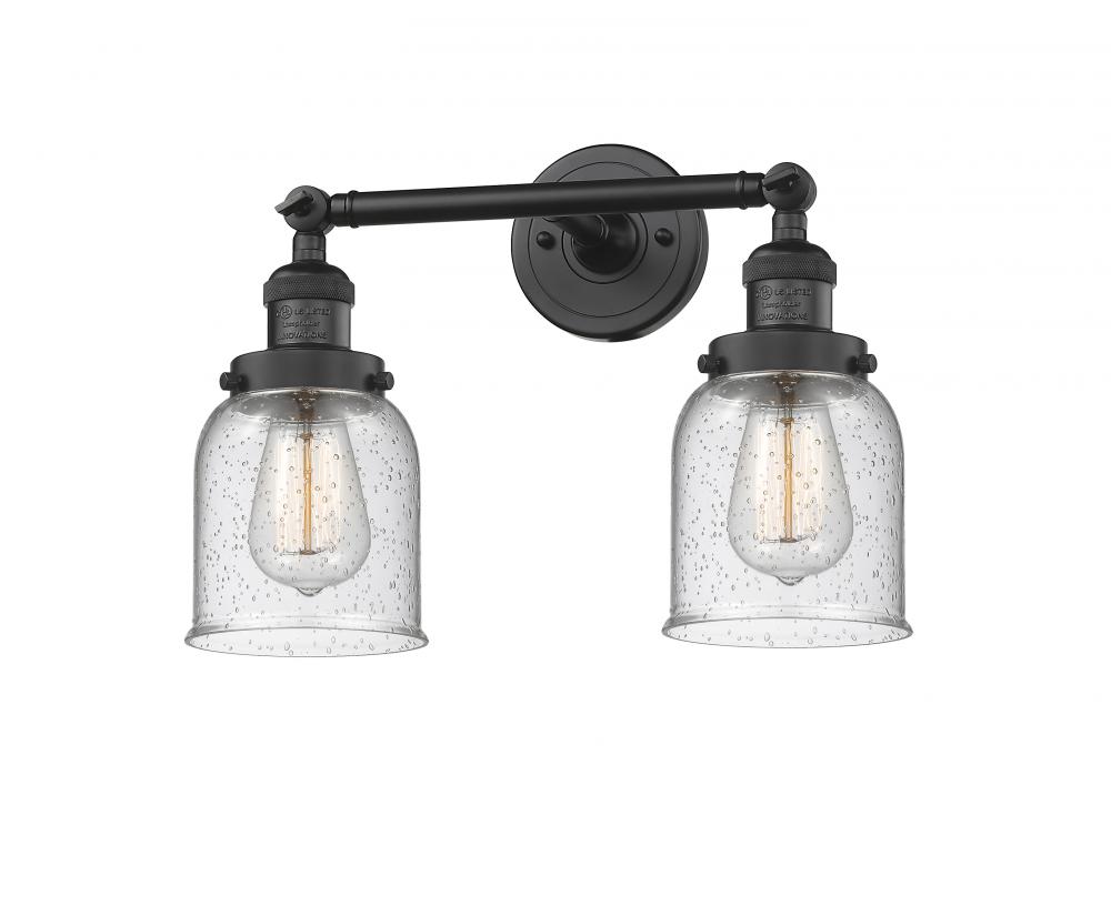 Bell - 2 Light - 16 inch - Matte Black - Adjustable Bath Vanity Light