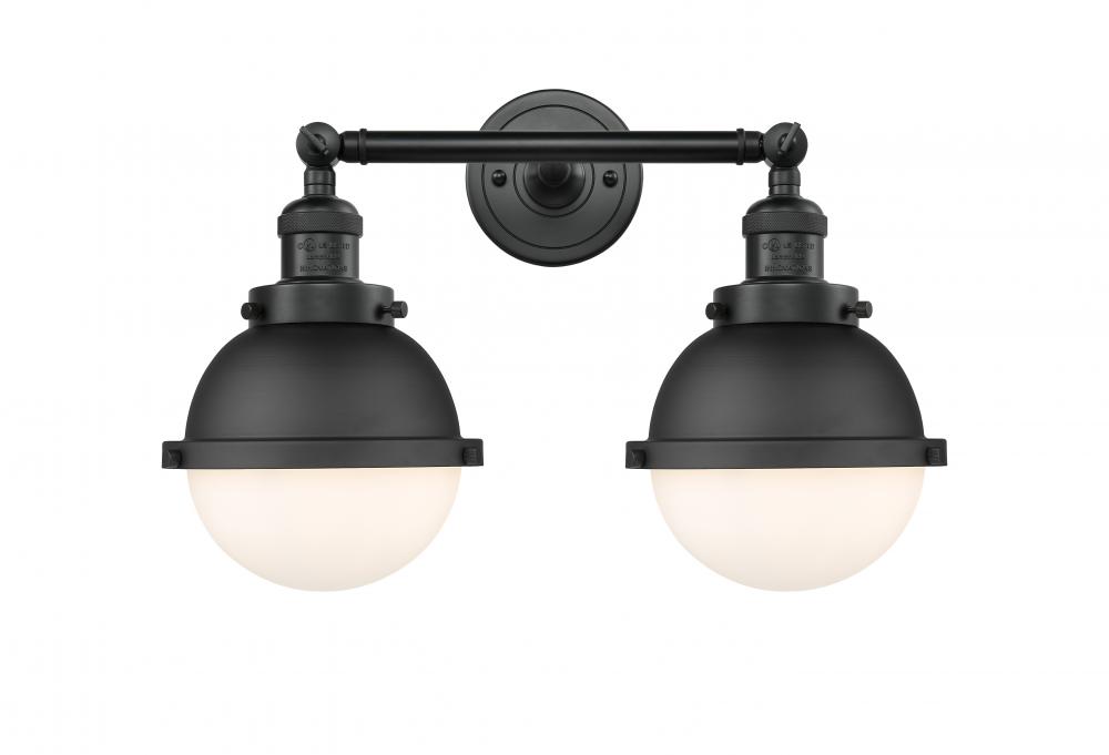 Hampden - 2 Light - 18 inch - Matte Black - Adjustable Bath Vanity Light