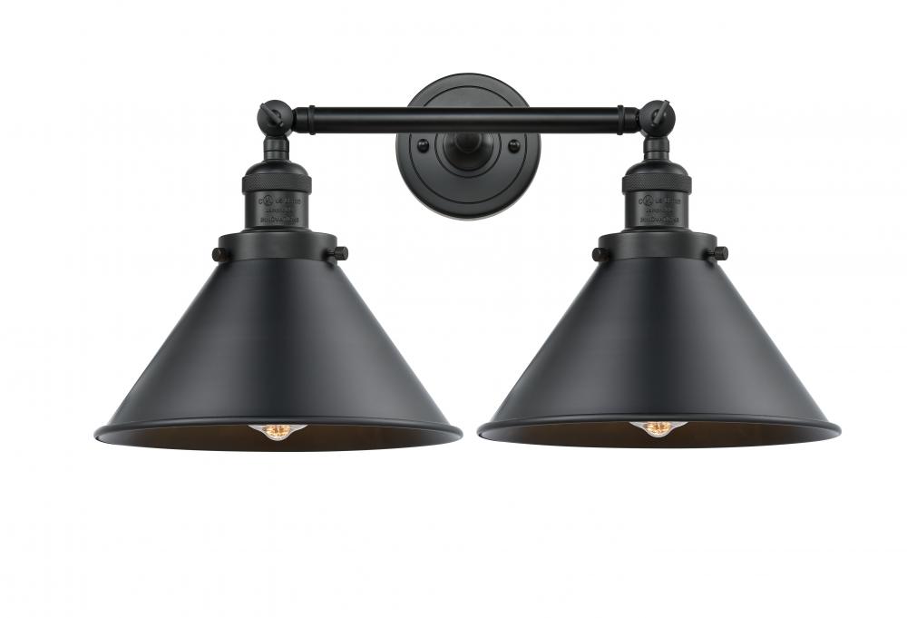 Briarcliff - 2 Light - 19 inch - Matte Black - Adjustable Bath Vanity Light