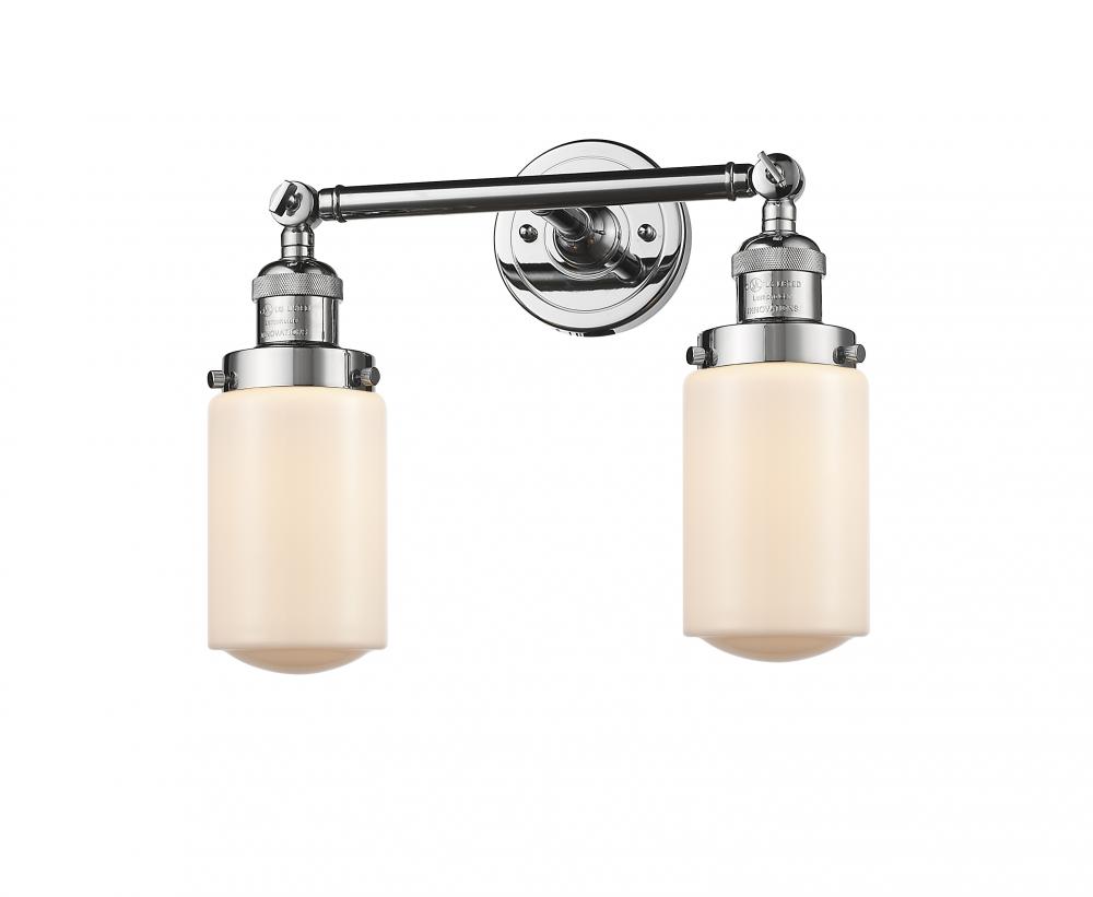 Dover - 2 Light - 14 inch - Polished Chrome - Adjustable Bath Vanity Light