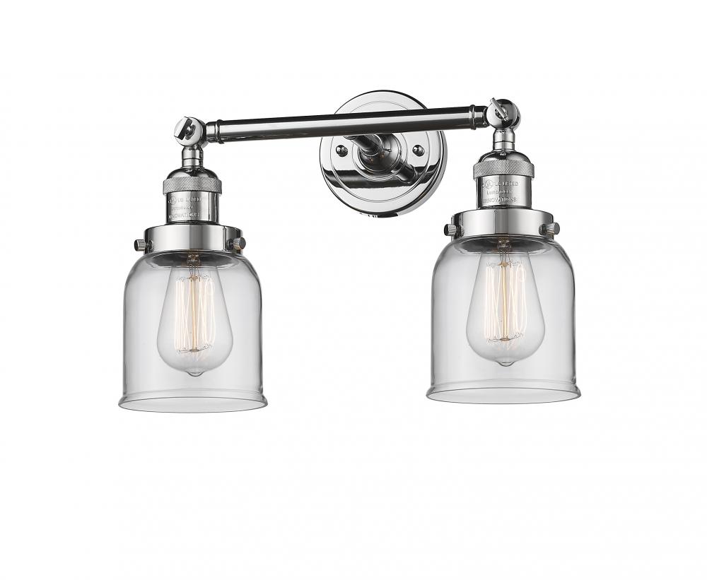 Bell - 2 Light - 16 inch - Polished Chrome - Adjustable Bath Vanity Light