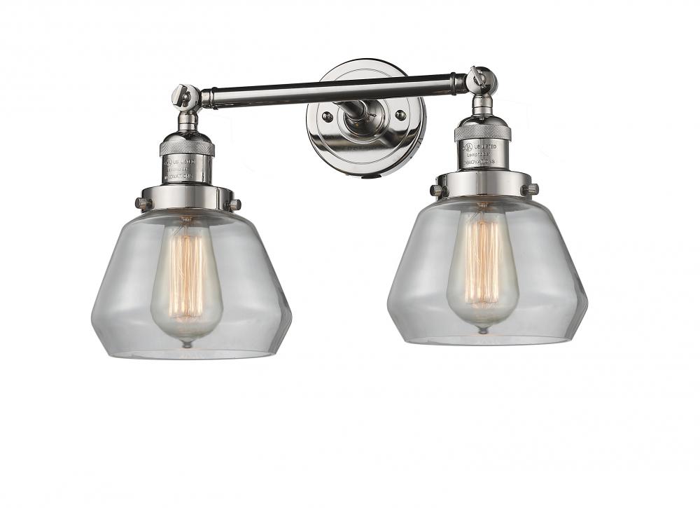 Fulton - 2 Light - 17 inch - Polished Nickel - Adjustable Bath Vanity Light