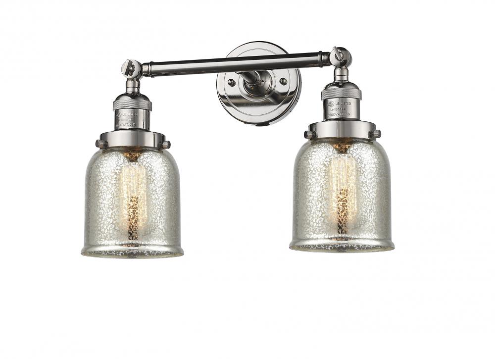Bell - 2 Light - 15 inch - Polished Nickel - Adjustable Bath Vanity Light