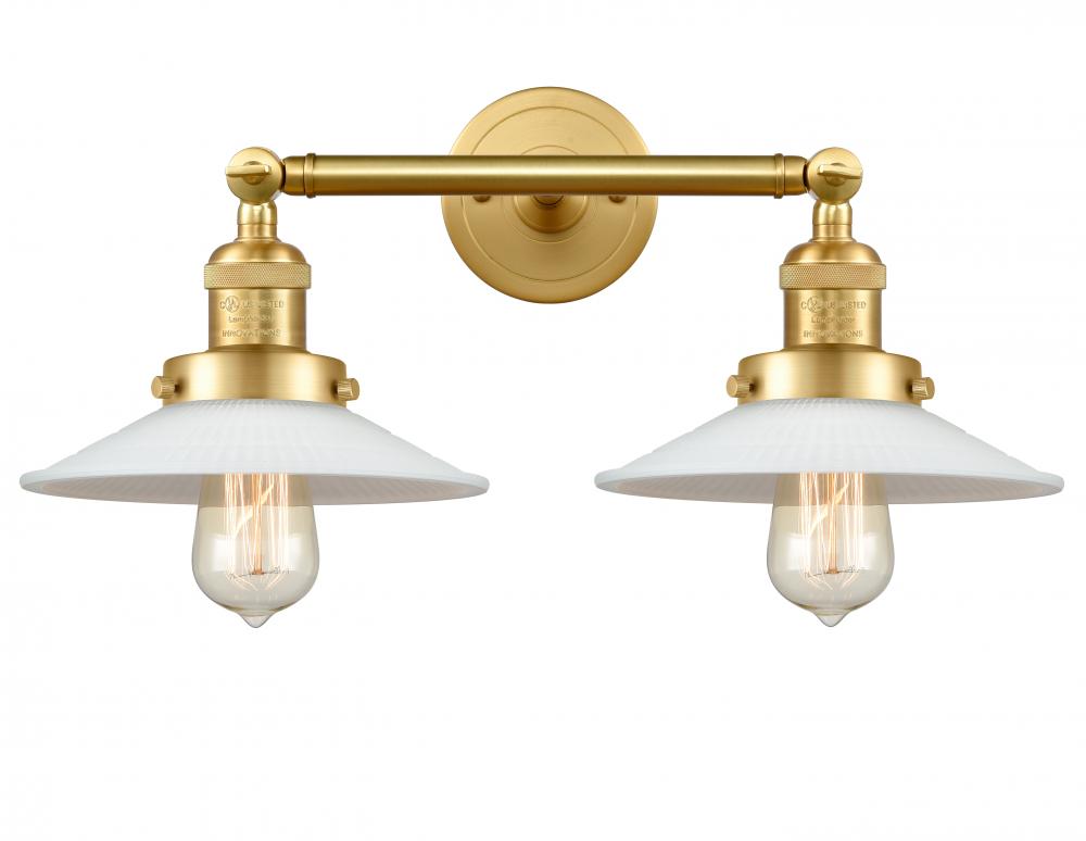 Halophane - 2 Light - 18 inch - Satin Gold - Adjustable Bath Vanity Light