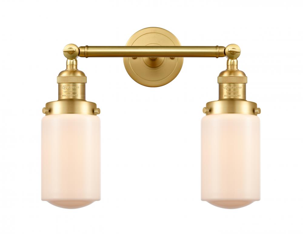 Dover - 2 Light - 14 inch - Satin Gold - Adjustable Bath Vanity Light