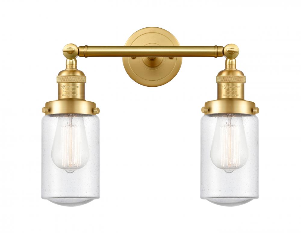 Dover - 2 Light - 14 inch - Satin Gold - Adjustable Bath Vanity Light
