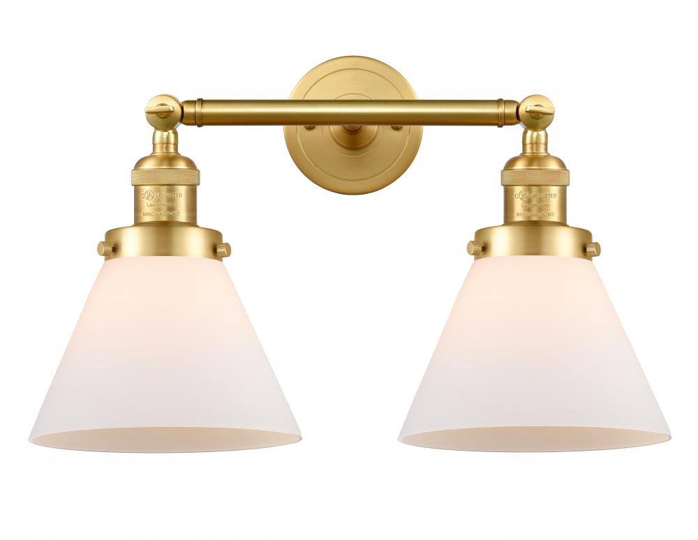 Cone - 2 Light - 18 inch - Satin Gold - Adjustable Bath Vanity Light