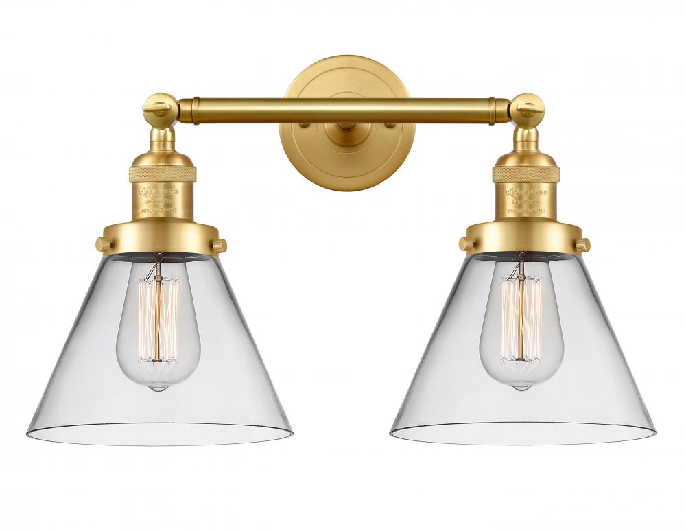 Cone - 2 Light - 18 inch - Satin Gold - Adjustable Bath Vanity Light