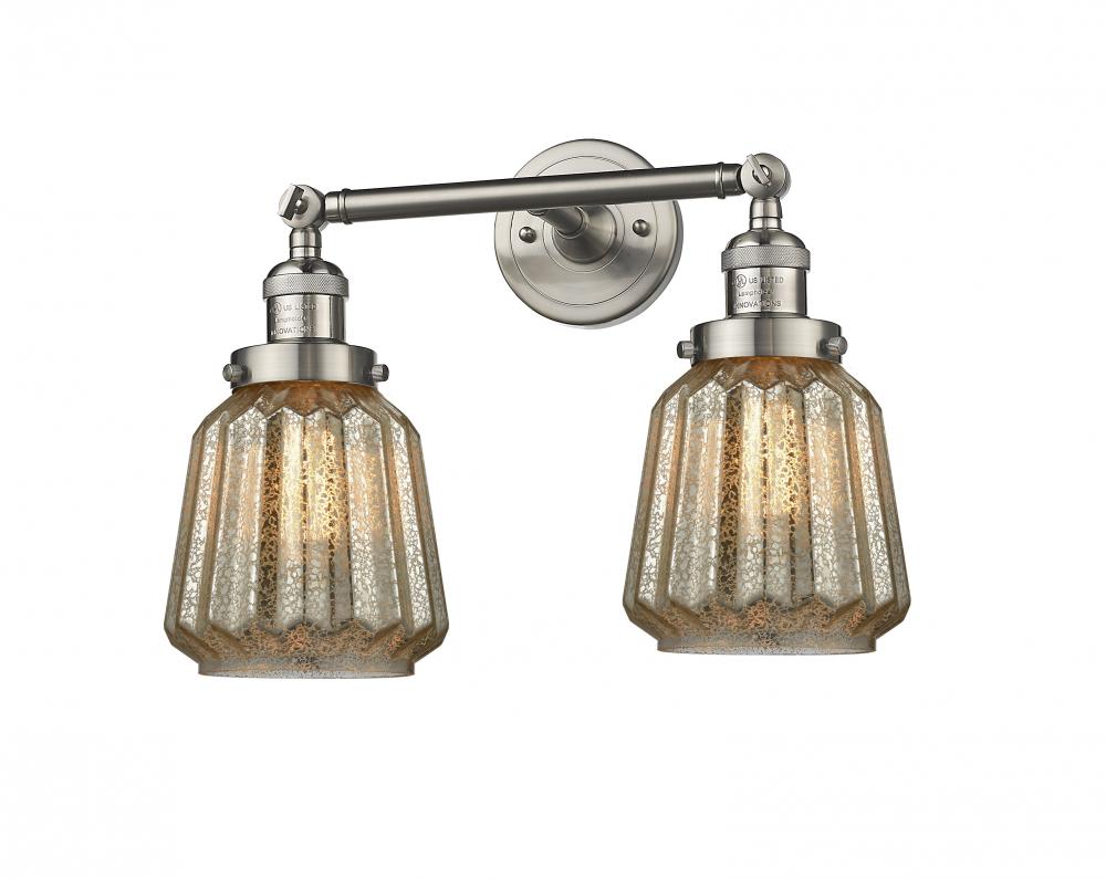 Chatham - 2 Light - 16 inch - Brushed Satin Nickel - Adjustable Bath Vanity Light