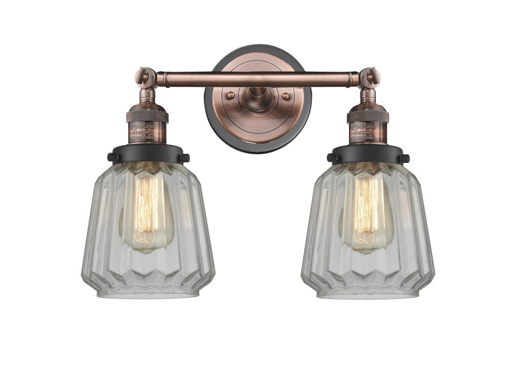 Chatham - 2 Light - 16 inch - Antique Copper - Adjustable Bath Vanity Light