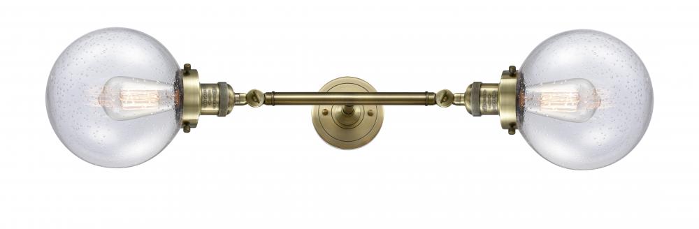 Beacon - 2 Light - 8 inch - Antique Brass - Adjustable Bath Vanity Light