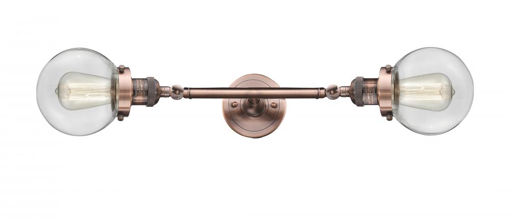 Beacon - 2 Light - 6 inch - Antique Copper - Adjustable Bath Vanity Light