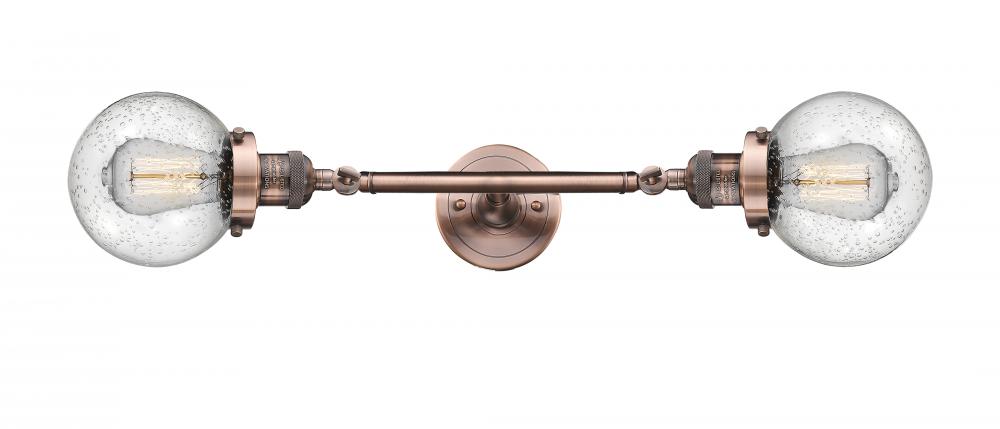 Beacon - 2 Light - 6 inch - Antique Copper - Adjustable Bath Vanity Light