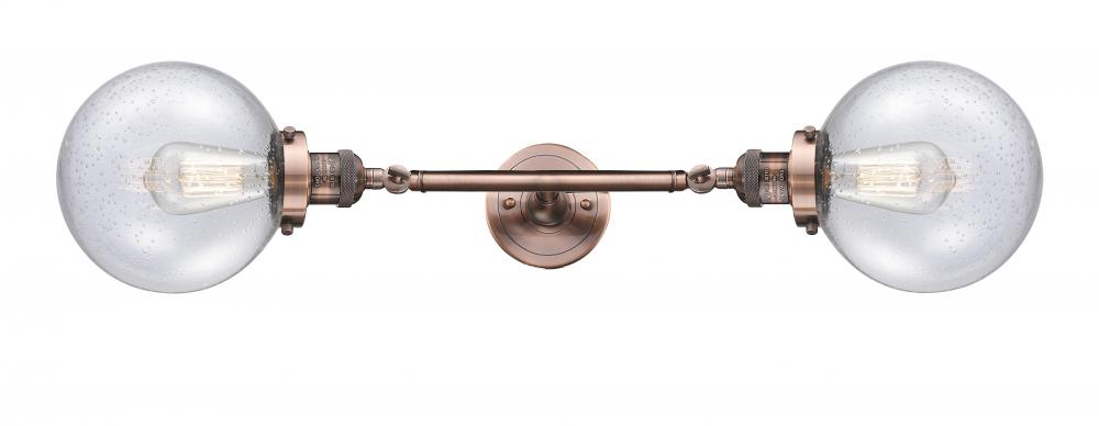 Beacon - 2 Light - 8 inch - Antique Copper - Adjustable Bath Vanity Light