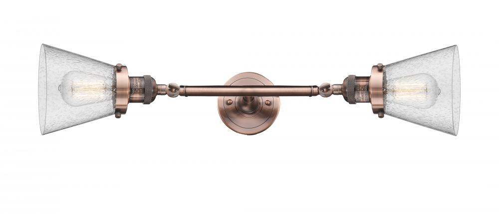 Cone - 2 Light - 6 inch - Antique Copper - Adjustable Bath Vanity Light