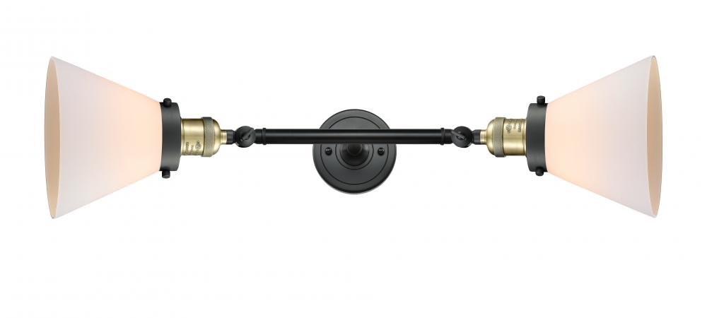 Cone - 2 Light - 8 inch - Black Antique Brass - Adjustable Bath Vanity Light