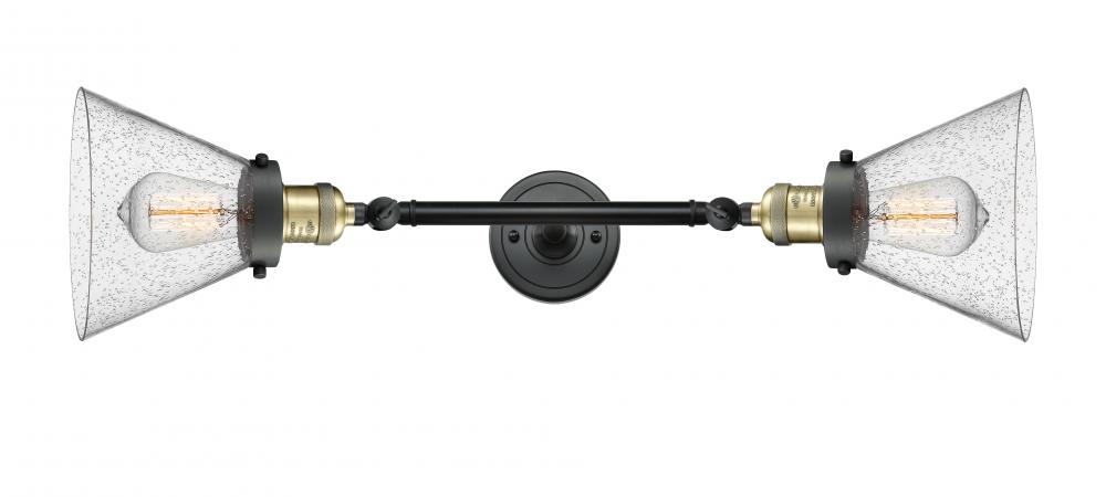 Cone - 2 Light - 8 inch - Black Antique Brass - Adjustable Bath Vanity Light