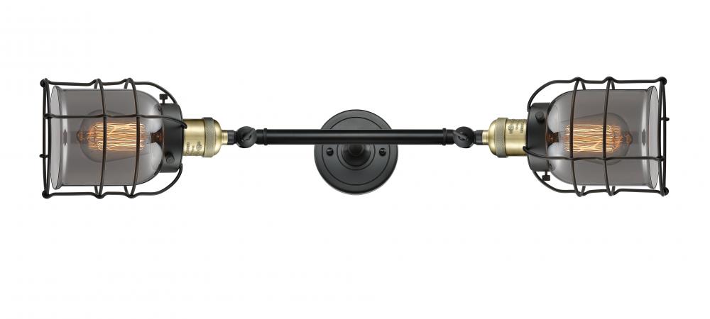 Bell Cage - 2 Light - 6 inch - Black Antique Brass - Adjustable Bath Vanity Light