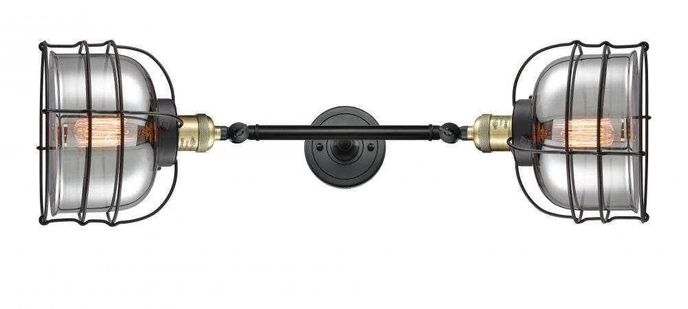 Bell Cage - 2 Light - 9 inch - Black Antique Brass - Adjustable Bath Vanity Light