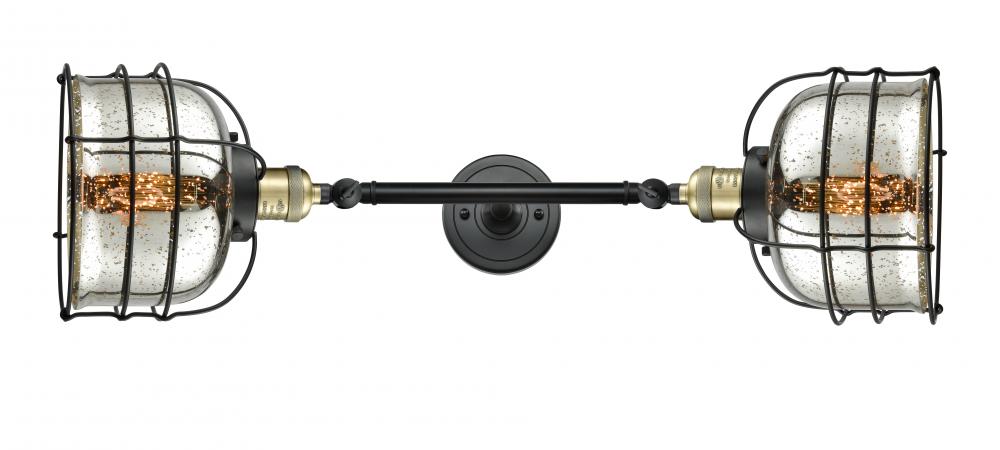 Bell Cage - 2 Light - 9 inch - Black Antique Brass - Adjustable Bath Vanity Light