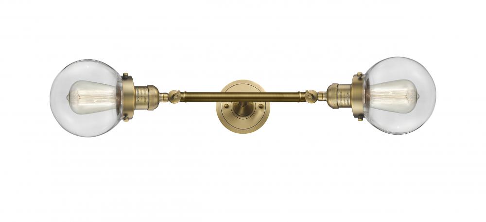 Beacon - 2 Light - 6 inch - Brushed Brass - Adjustable Bath Vanity Light