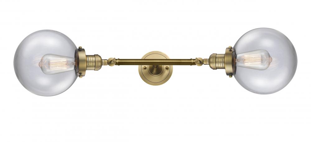 Beacon - 2 Light - 8 inch - Brushed Brass - Adjustable Bath Vanity Light