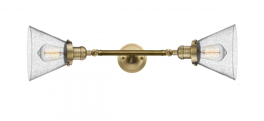 Cone - 2 Light - 8 inch - Brushed Brass - Adjustable Bath Vanity Light