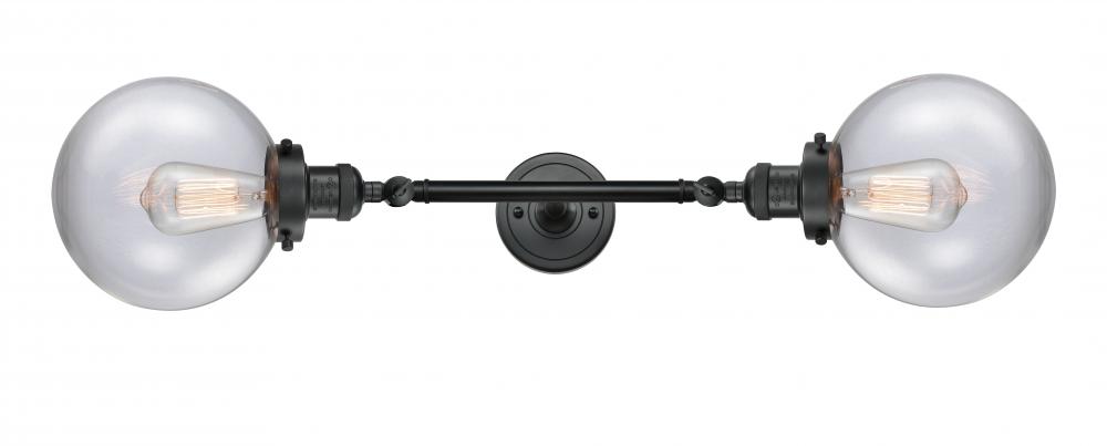 Beacon - 2 Light - 8 inch - Matte Black - Adjustable Bath Vanity Light