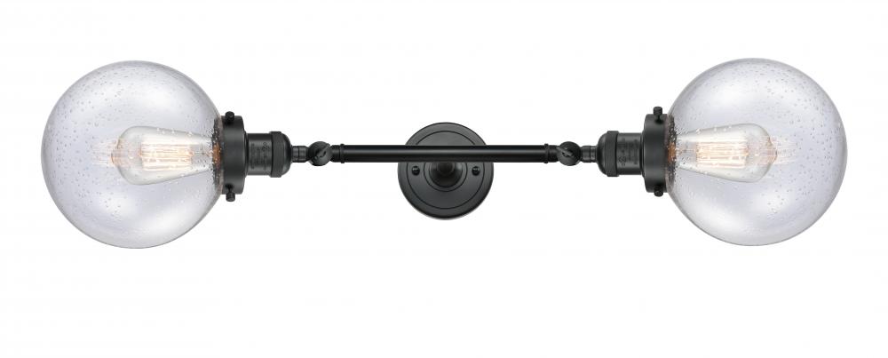 Beacon - 2 Light - 8 inch - Matte Black - Adjustable Bath Vanity Light