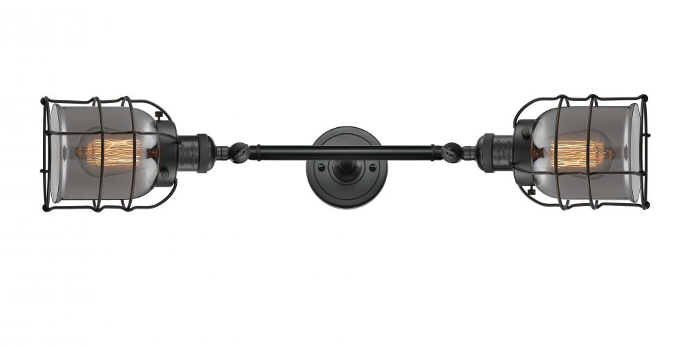 Bell Cage - 2 Light - 6 inch - Matte Black - Adjustable Bath Vanity Light