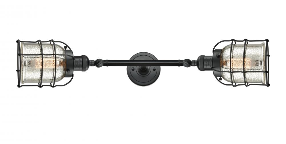 Bell Cage - 2 Light - 6 inch - Matte Black - Adjustable Bath Vanity Light