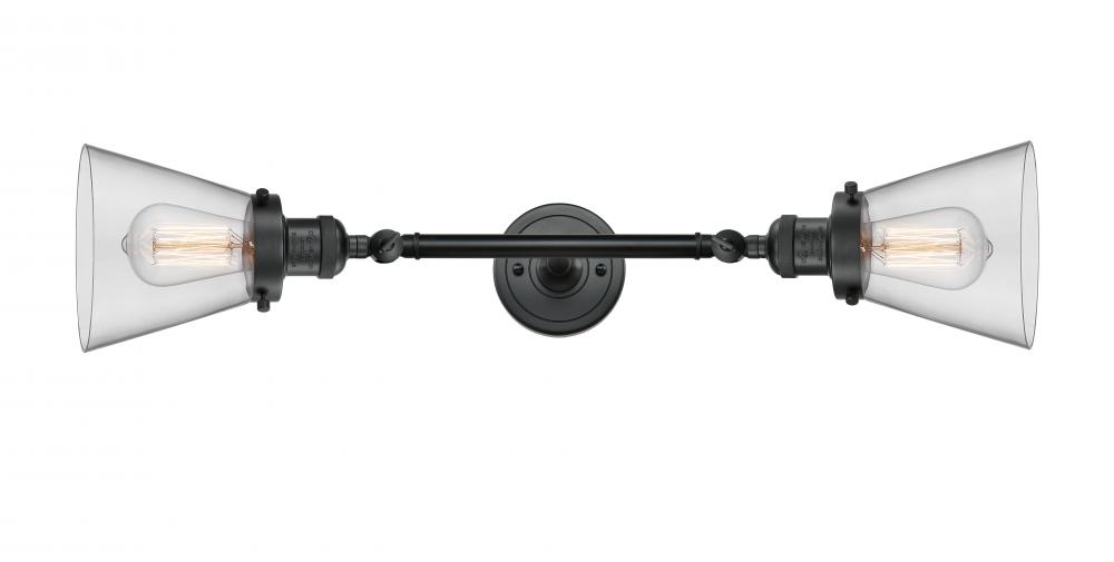 Cone - 2 Light - 6 inch - Matte Black - Adjustable Bath Vanity Light