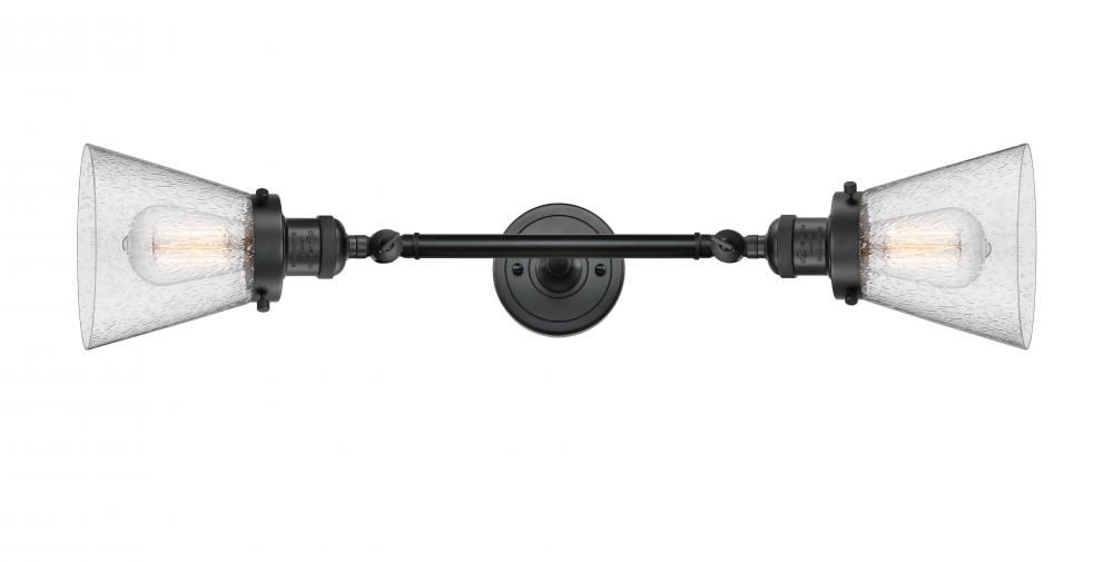 Cone - 2 Light - 6 inch - Matte Black - Adjustable Bath Vanity Light