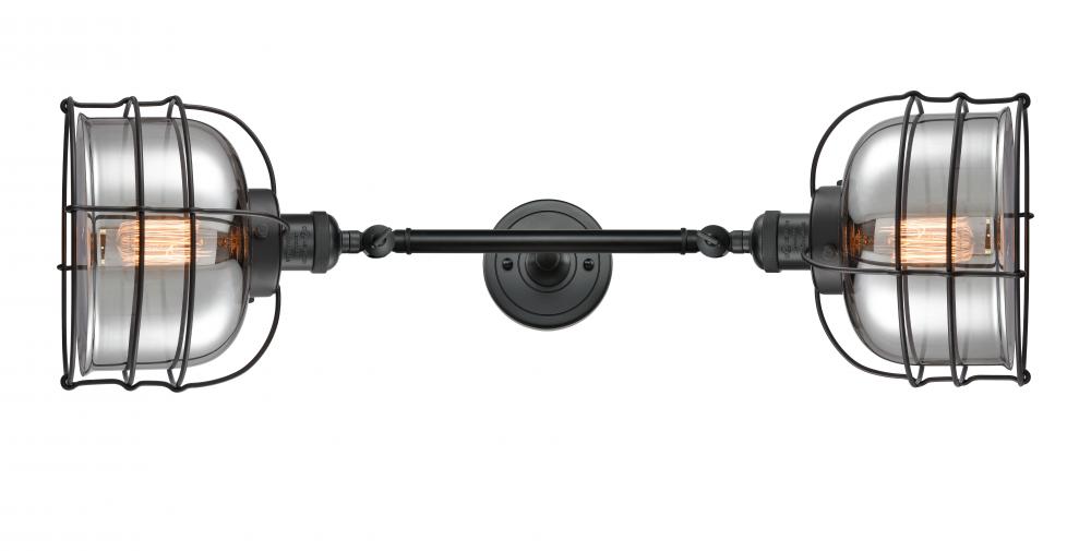 Bell Cage - 2 Light - 9 inch - Matte Black - Adjustable Bath Vanity Light