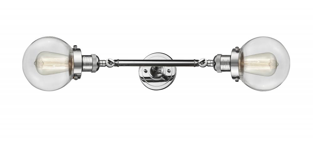 Beacon - 2 Light - 6 inch - Polished Chrome - Adjustable Bath Vanity Light