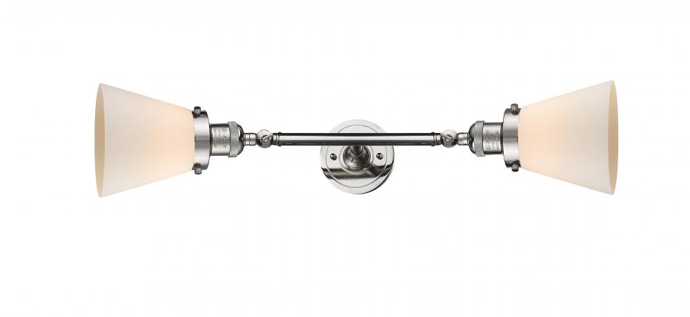 Cone - 2 Light - 6 inch - Polished Nickel - Adjustable Bath Vanity Light