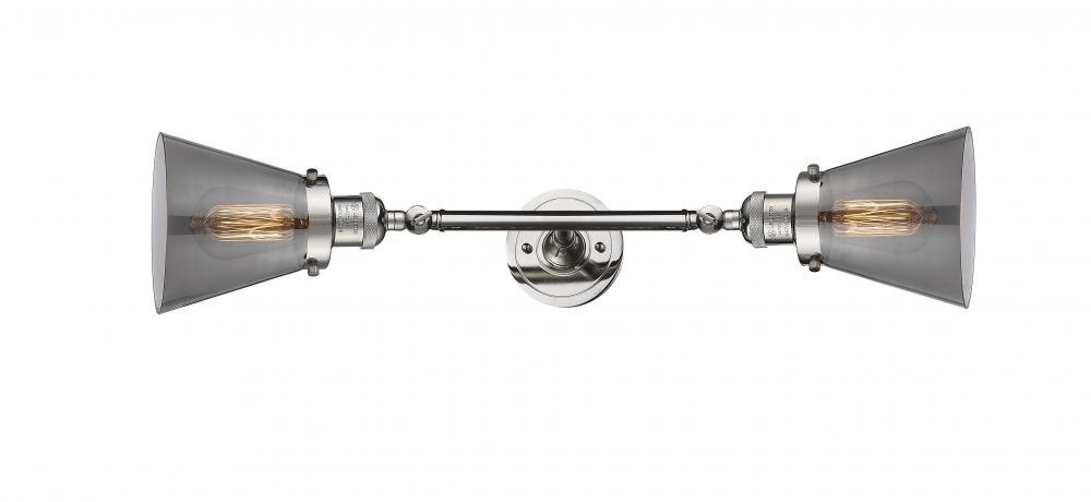 Cone - 2 Light - 6 inch - Polished Nickel - Adjustable Bath Vanity Light