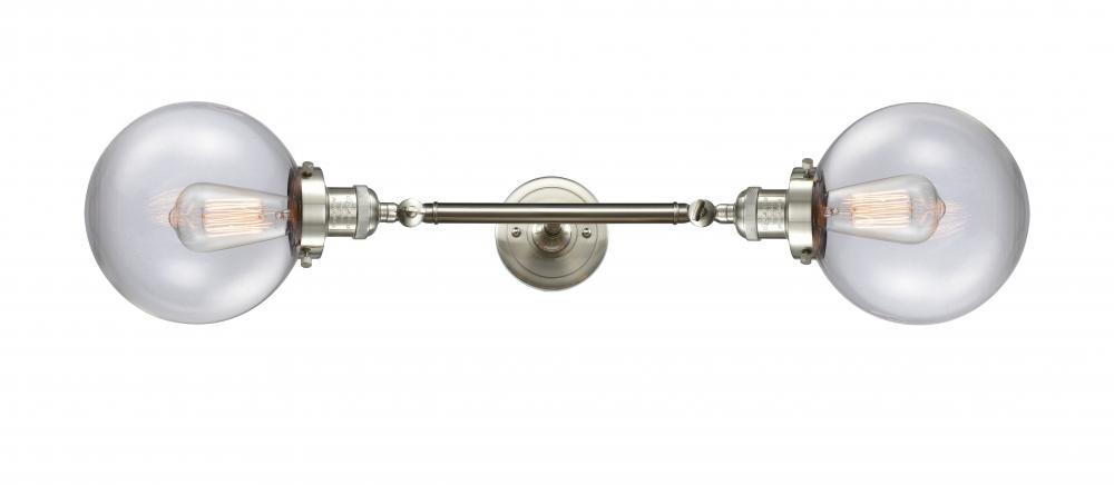 Beacon - 2 Light - 8 inch - Brushed Satin Nickel - Adjustable Bath Vanity Light