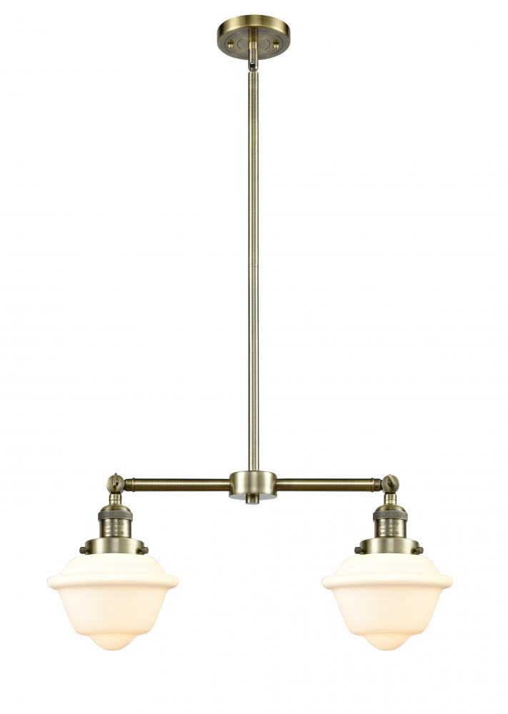 Oxford - 2 Light - 24 inch - Antique Brass - Stem Hung - Adjustable Island Light