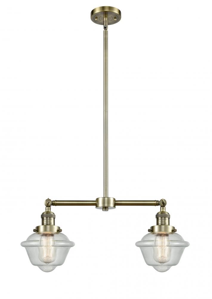 Oxford - 2 Light - 24 inch - Antique Brass - Stem Hung - Adjustable Island Light