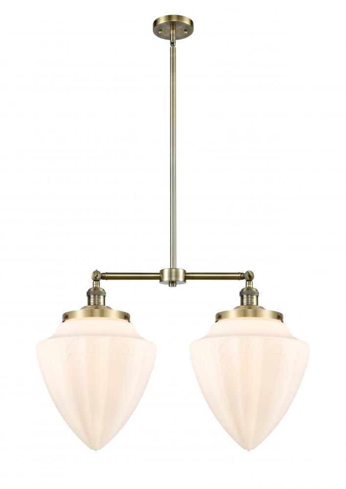 Bullet - 2 Light - 24 inch - Antique Brass - Stem Hung - Adjustable Island Light