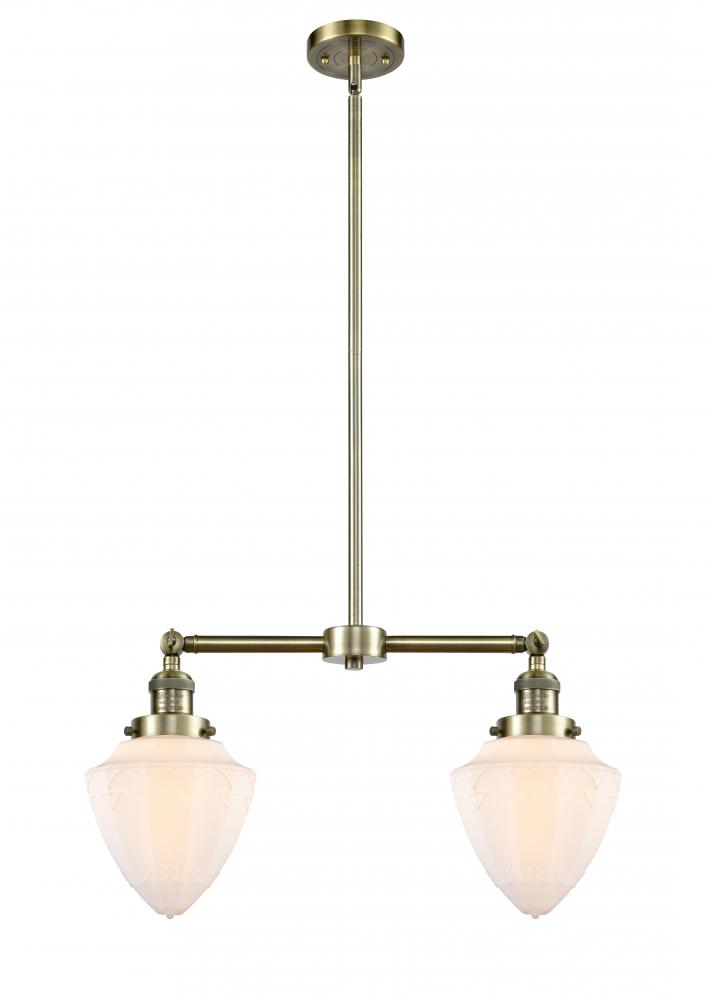 Bullet - 2 Light - 24 inch - Antique Brass - Stem Hung - Adjustable Island Light