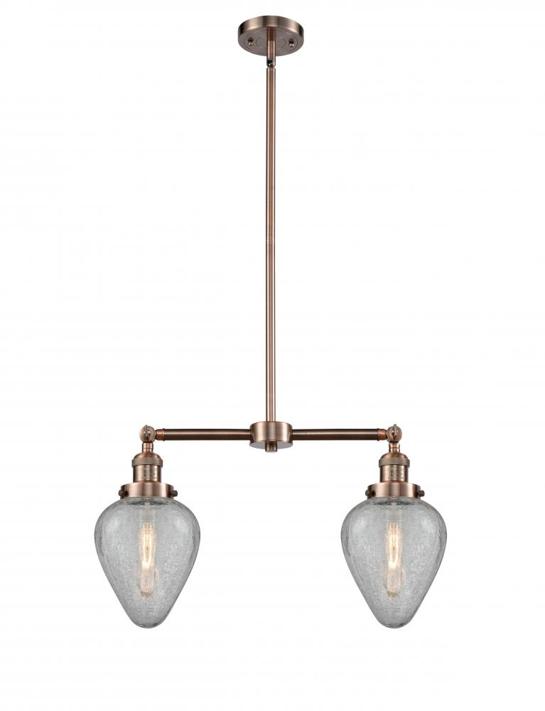 Geneseo - 2 Light - 21 inch - Antique Copper - Stem Hung - Adjustable Island Light