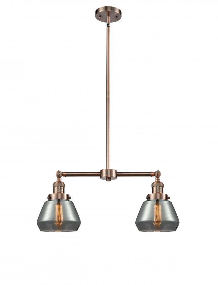 Fulton - 2 Light - 21 inch - Antique Copper - Stem Hung - Adjustable Island Light