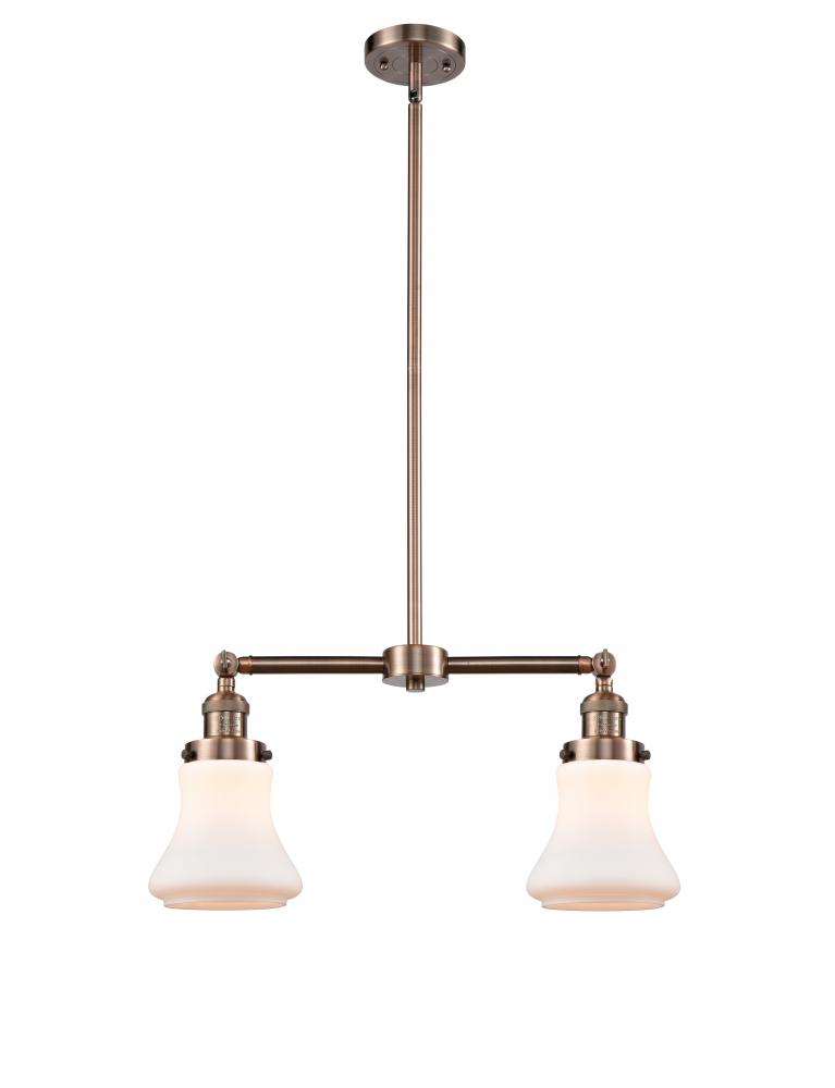 Bellmont - 2 Light - 21 inch - Antique Copper - Stem Hung - Adjustable Island Light