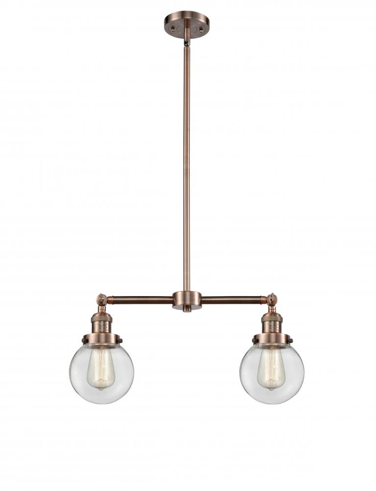 Beacon - 2 Light - 23 inch - Antique Copper - Stem Hung - Adjustable Island Light