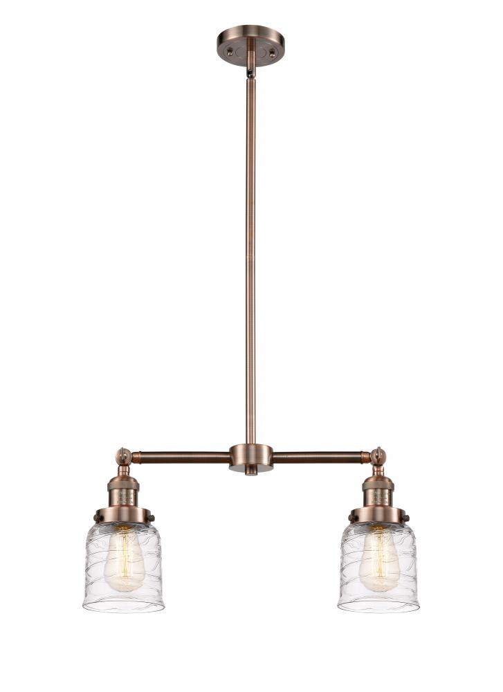 Bell - 2 Light - 21 inch - Antique Copper - Stem Hung - Adjustable Island Light