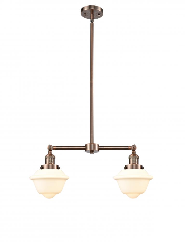 Oxford - 2 Light - 24 inch - Antique Copper - Stem Hung - Adjustable Island Light