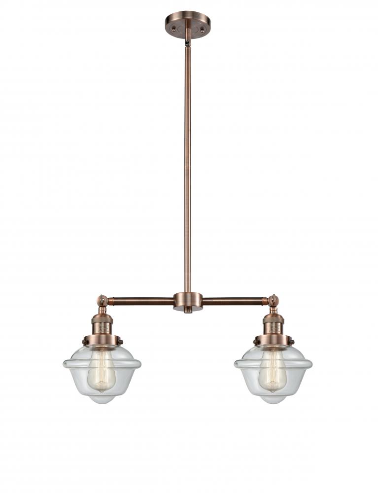 Oxford - 2 Light - 24 inch - Antique Copper - Stem Hung - Adjustable Island Light